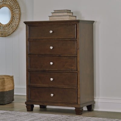 Danabrin Chest of Drawers - Dark Brown Accent Chest modern furniture Contempo Furniture