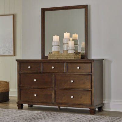 Danabrin Dresser and Mirror - Dark Brown Dresser &amp; Mirror modern furniture Contempo Furniture