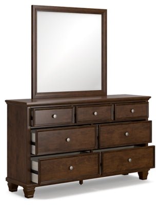 Danabrin Dresser and Mirror - Dark Brown Dresser &amp; Mirror modern furniture Contempo Furniture