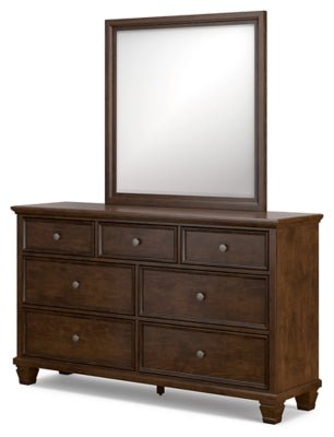 Danabrin Dresser and Mirror - Dark Brown Dresser &amp; Mirror modern furniture Contempo Furniture