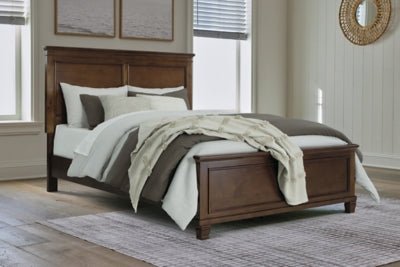 Danabrin Queen Panel Bed - Dark Brown Panel Bed modern furniture Contempo Furniture