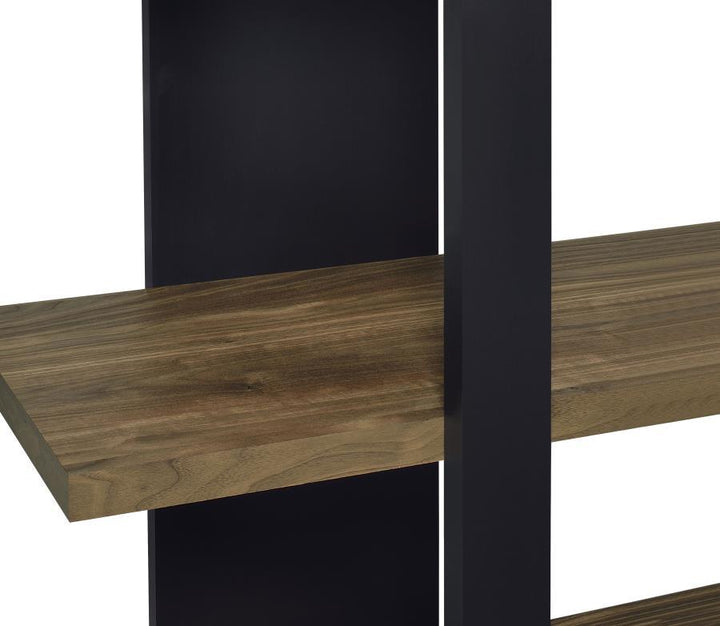 Danbrook - 4 - Shelf Bookshelf - Black And Aged Walnut Standard Bookcase modern furniture Contempo Furniture