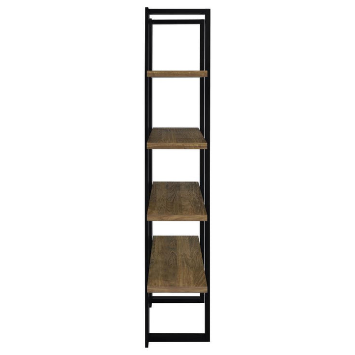Danbrook - 4 - Shelf Bookshelf - Black And Aged Walnut Standard Bookcase modern furniture Contempo Furniture