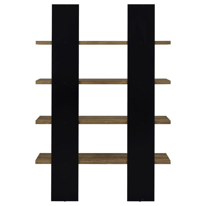 Danbrook - 4 - Shelf Bookshelf - Black And Aged Walnut Standard Bookcase modern furniture Contempo Furniture