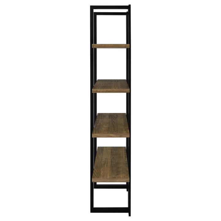 Danbrook - 4 - Shelf Bookshelf - Black And Aged Walnut Standard Bookcase modern furniture Contempo Furniture
