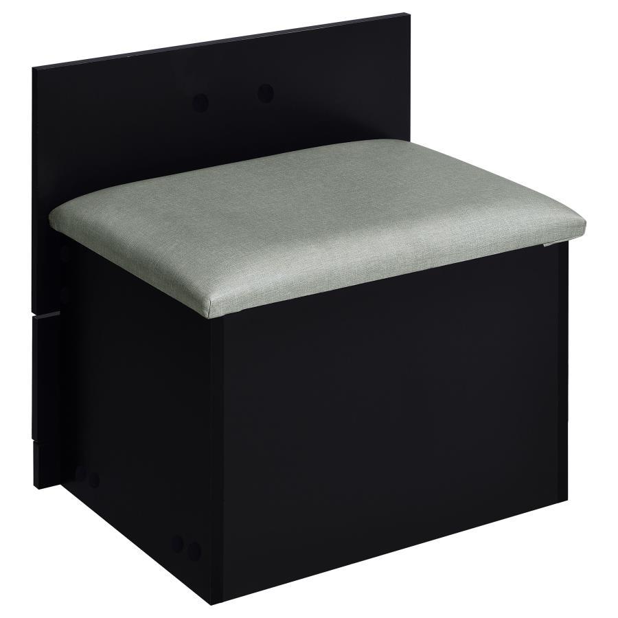 Danbury - 3 - Drawer Makeup Vanity & Stool Set - Black High Gloss Vanity Set modern furniture Contempo Furniture