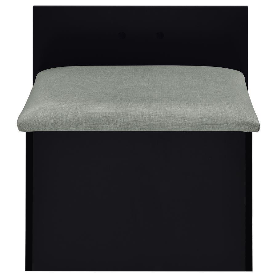 Danbury - 3 - Drawer Makeup Vanity & Stool Set - Black High Gloss Vanity Set modern furniture Contempo Furniture