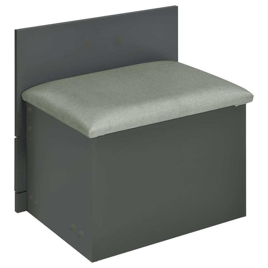 Danbury - 3 - Drawer Makeup Vanity & Stool Set - Gray High Gloss Vanity Set modern furniture Contempo Furniture