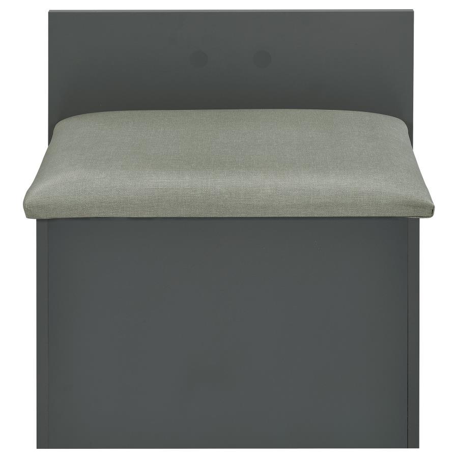 Danbury - 3 - Drawer Makeup Vanity & Stool Set - Gray High Gloss Vanity Set modern furniture Contempo Furniture