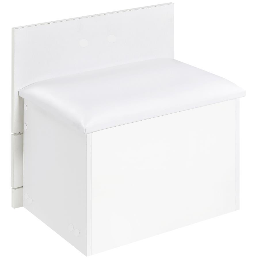 Danbury - 3 - Drawer Makeup Vanity & Stool Set - White High Gloss Vanity Set modern furniture Contempo Furniture