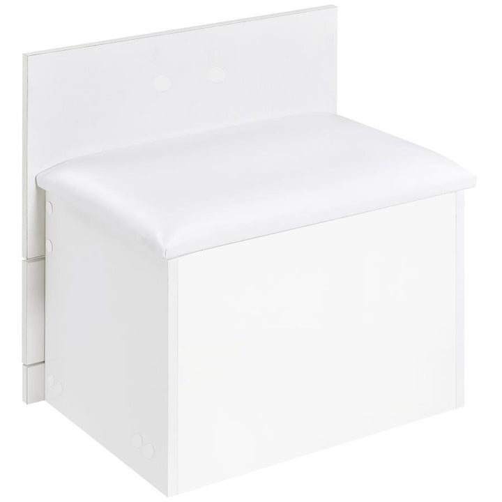 Danbury - 3 - Drawer Makeup Vanity &amp; Stool Set - White High Gloss Vanity Set modern furniture Contempo Furniture