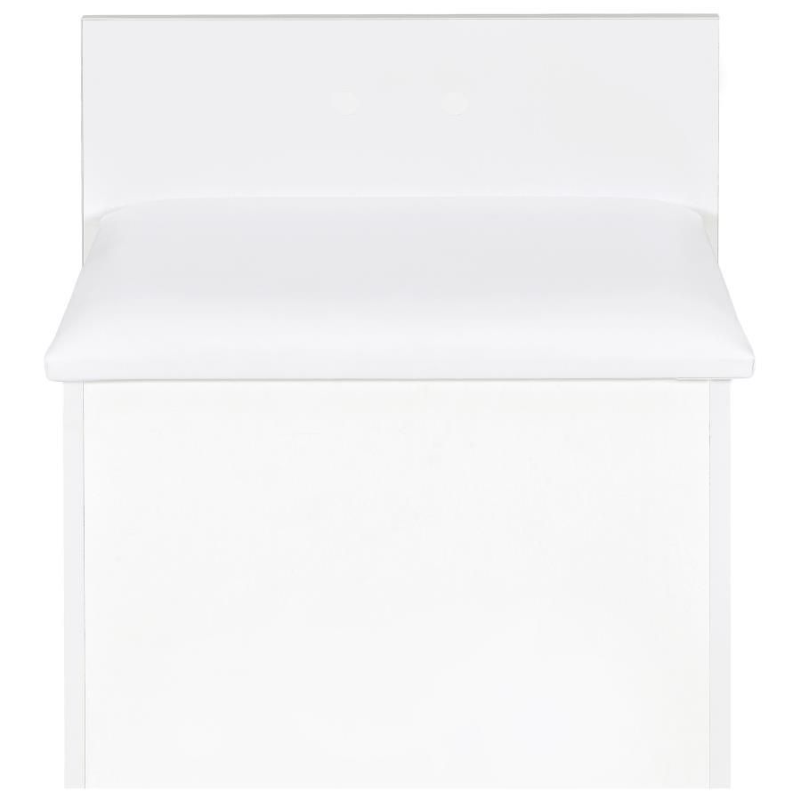 Danbury - 3 - Drawer Makeup Vanity & Stool Set - White High Gloss Vanity Set modern furniture Contempo Furniture