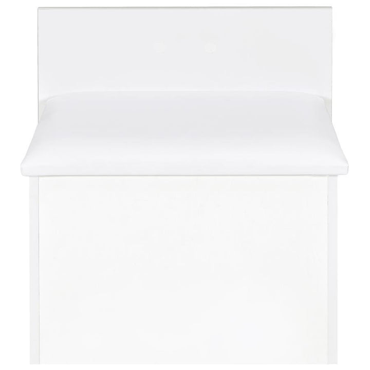 Danbury - 3 - Drawer Makeup Vanity &amp; Stool Set - White High Gloss Vanity Set modern furniture Contempo Furniture