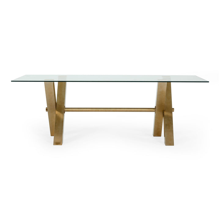 Dandy - Modern Golden &amp; Glass Dining Table