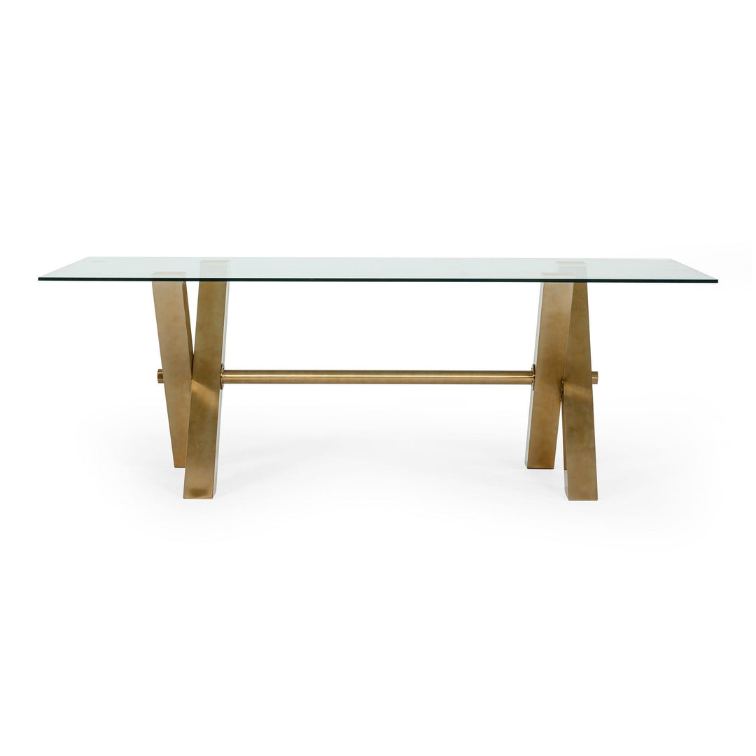 Dandy - Modern Golden & Glass Dining Table