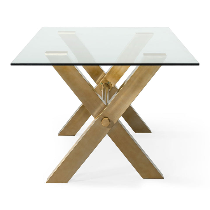 Dandy - Modern Golden &amp; Glass Dining Table