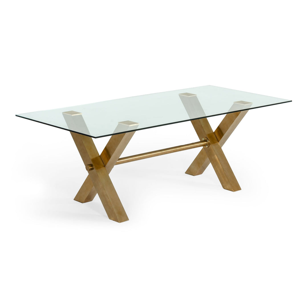Dandy - Modern Golden & Glass Dining Table