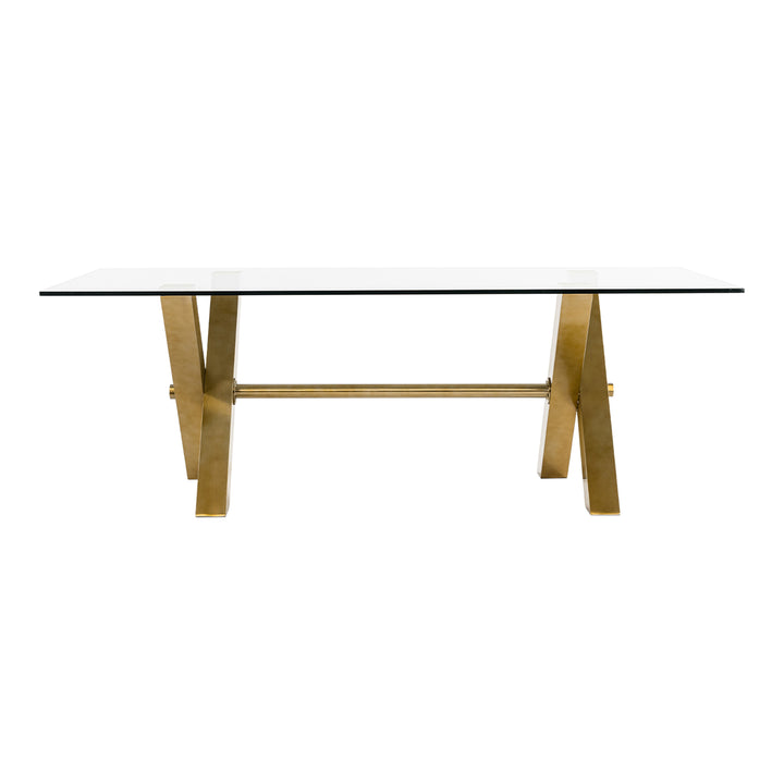 Dandy - Modern Golden &amp; 15mm Glass Dining Table