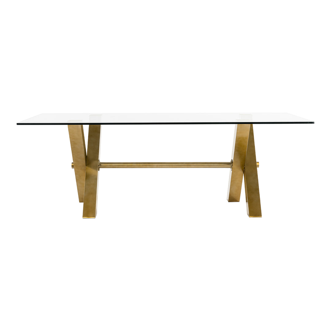 Dandy - Modern Golden & 15mm Glass Dining Table