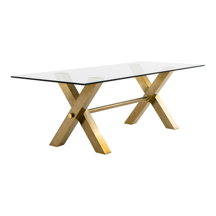 Dandy - Modern Golden &amp; 15mm Glass Dining Table