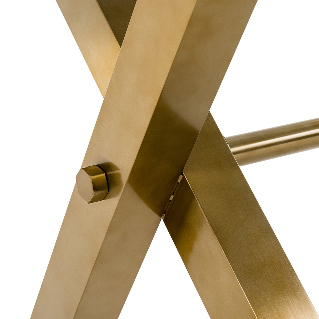 Dandy - Modern Golden & 15mm Glass Dining Table