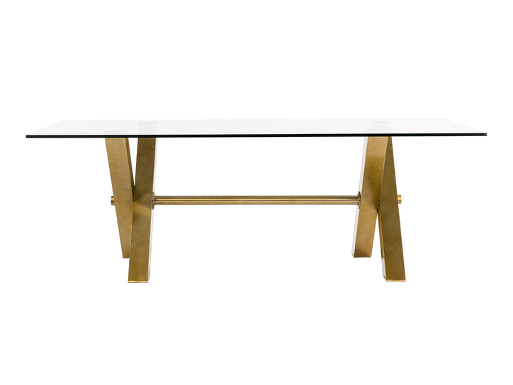Dandy - Modern Golden &amp; 15mm Glass Dining Table
