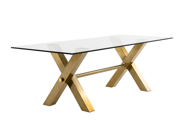 Dandy - Modern Golden &amp; 15mm Glass Dining Table