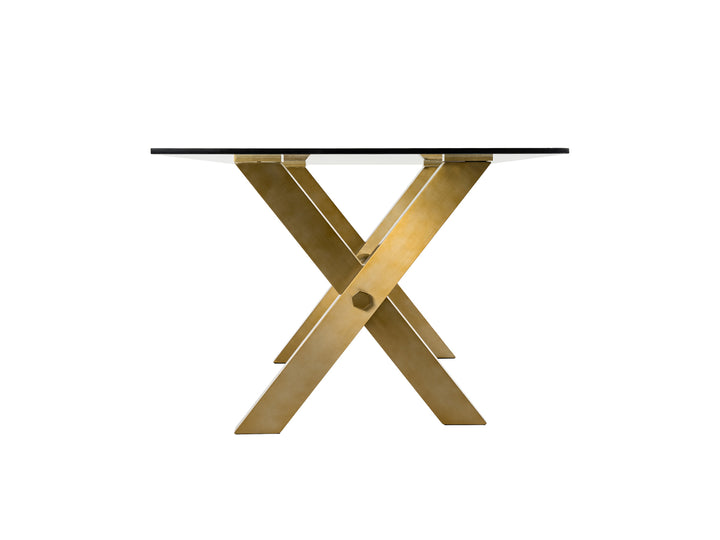 Dandy - Modern Golden &amp; 15mm Glass Dining Table
