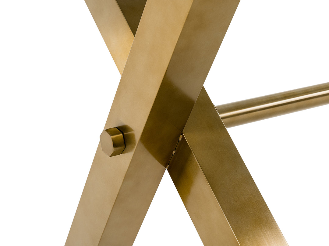 Dandy - Modern Golden & 15mm Glass Dining Table
