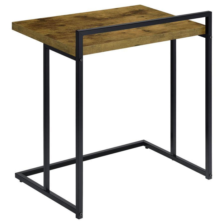 Dani - Rectangular C - Shaped Sofa Side Table - Rustic Nutmeg Side Table modern furniture Contempo Furniture
