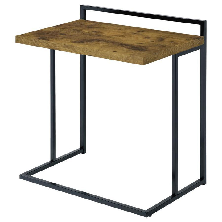 Dani - Rectangular C - Shaped Sofa Side Table - Rustic Nutmeg Side Table modern furniture Contempo Furniture