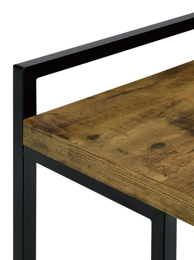 Dani - Rectangular C - Shaped Sofa Side Table - Rustic Nutmeg Side Table modern furniture Contempo Furniture