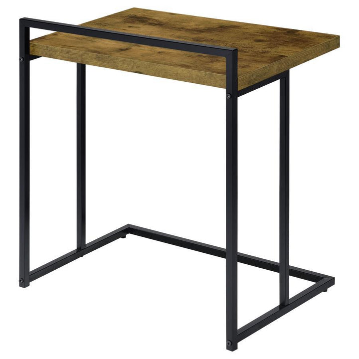 Dani - Rectangular C - Shaped Sofa Side Table - Rustic Nutmeg Side Table modern furniture Contempo Furniture