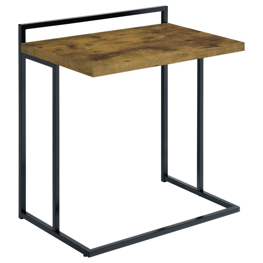 Dani - Rectangular C - Shaped Sofa Side Table - Rustic Nutmeg Side Table modern furniture Contempo Furniture