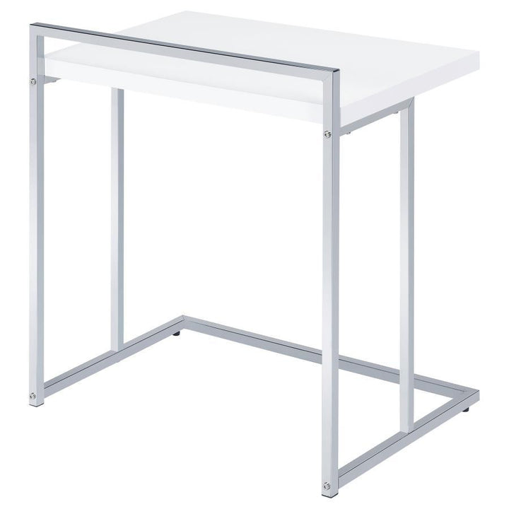 Dani - Rectangular C - Shaped Sofa Side Table - White High Gloss Side Table modern furniture Contempo Furniture