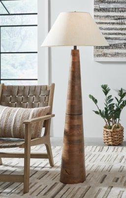 Danset Floor Lamp - Dark Brown Floor Lamp modern furniture Contempo Furniture
