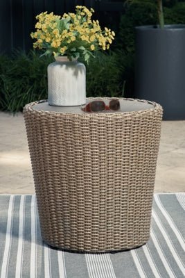 Danson Outdoor End Table - Beige End Table modern furniture Contempo Furniture