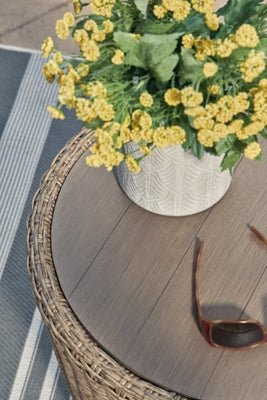 Danson Outdoor End Table - Beige End Table modern furniture Contempo Furniture