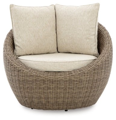 Danson Swivel Lounge with Cushion (Set of 2) - Beige Chair Set modern furniture Contempo Furniture