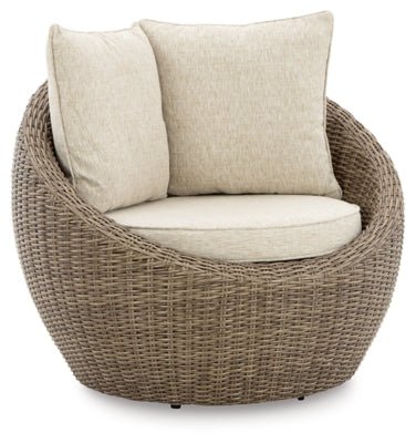 Danson Swivel Lounge with Cushion (Set of 2) - Beige Chair Set modern furniture Contempo Furniture