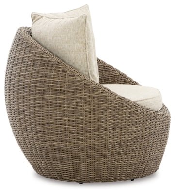 Danson Swivel Lounge with Cushion (Set of 2) - Beige Chair Set modern furniture Contempo Furniture