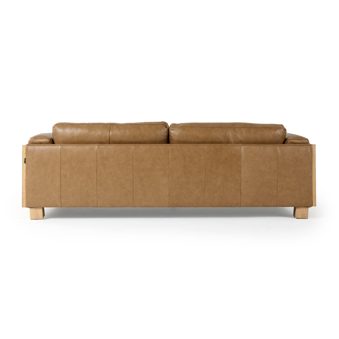 Danson - Modern Tan Leather  Wicker Sofa