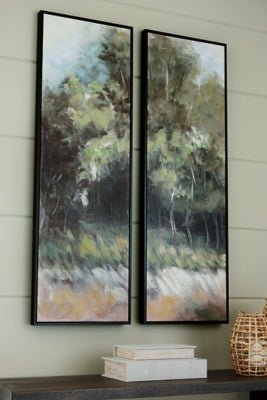 Dansot Wall Art (Set of 2) - Green Canvas Art Set modern furniture Contempo Furniture
