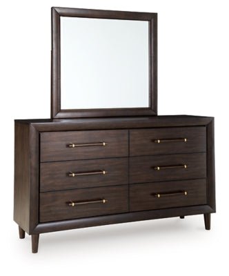 Dantenton Dresser and Mirror - Dark Brown Dresser &amp; Mirror modern furniture Contempo Furniture