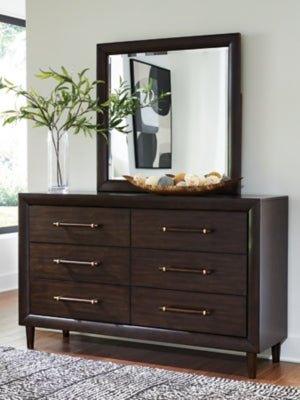 Dantenton Dresser and Mirror - Dark Brown Dresser &amp; Mirror modern furniture Contempo Furniture