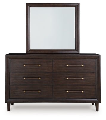 Dantenton Dresser and Mirror - Dark Brown Dresser &amp; Mirror modern furniture Contempo Furniture