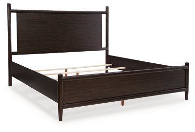 Dantenton King Panel Bed - Dark Brown Panel Bed modern furniture Contempo Furniture