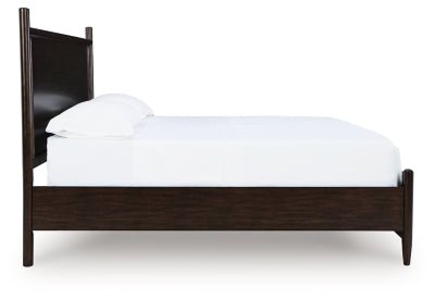 Dantenton King Panel Bed - Dark Brown Panel Bed modern furniture Contempo Furniture