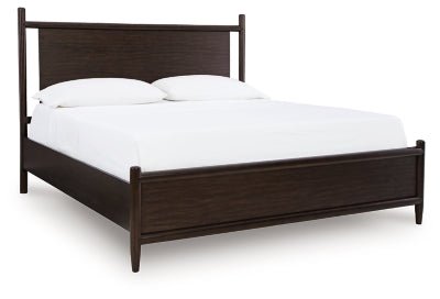 Dantenton Queen Panel Bed - Dark Brown Panel Bed modern furniture Contempo Furniture