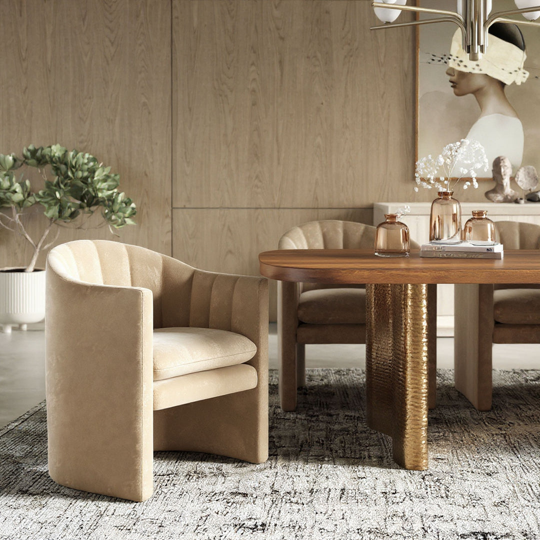 Danube - Modern Beige Fabric Dining Chair